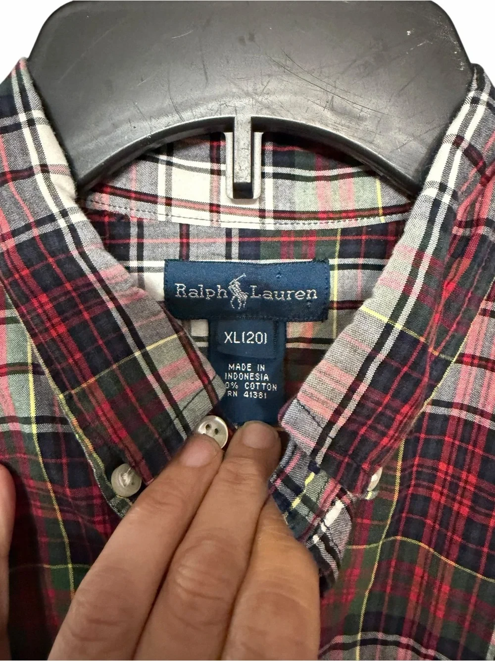 Ralph Lauren Men’s Red Plaid Button-Up Shirt